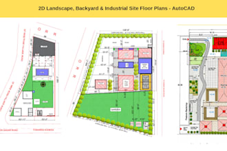 draft architectural 2d floor plans, landscapes, industrial site plans in autocad