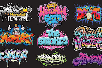 design awesome graffiti art, text, and t shirts logo