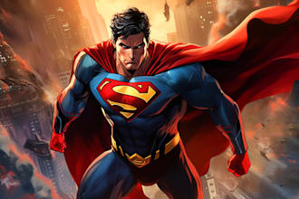 draw you a dc or marvel style comic book superhero character