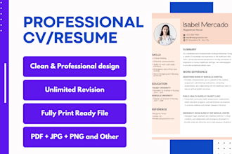 design professional resume, CV and cover later