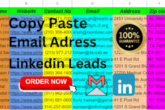 do copy paste, find email address and linkedin leads for you
