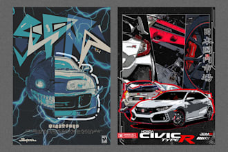 design automotive flyer design, car ad, poster, and banner