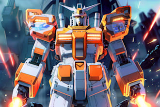make your mecha robot fanart or original in digital artwork