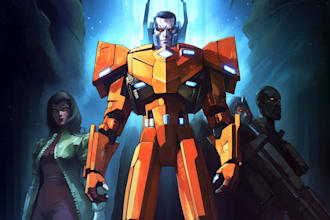 draw illustration and concept mecha, gundam, and robot