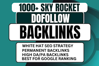 do link building high quality 1000 SEO dofollow contextual backlinks for website