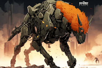 create an high quality robot, mecha concepts for you