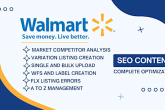 do walmart variation product listing SEO optimization, bulk upload