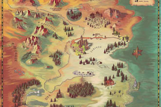 draw a fantasy map for rpg fantasy dnd novels board game