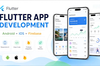 develop flutter app for android ios with firebase