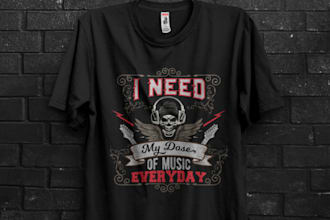 make clothing music t shirt design in streetwear style