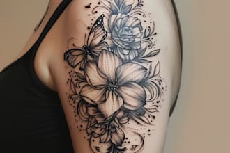 do a custom tattoo design realistic, full sleeve tattoo