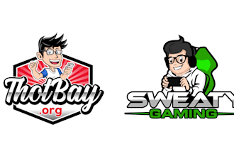 create high quality gaming, caricature logo