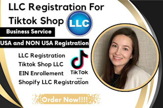 set up tiktok shop ecommerce marketing US llc registration ein for non resident