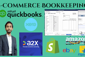 do ecommerce bookkeeping for small, medium sized businesses in quickbooks excel