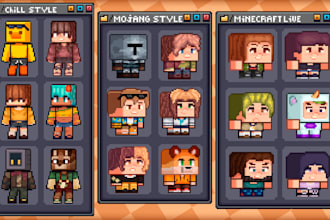 draw your minecraft skin as chibi mojang live pixel art character avatar profile