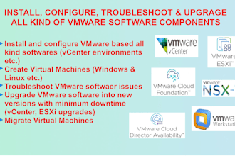 help to install, troubleshoot, upgrade and migrate any vmware infrastructure