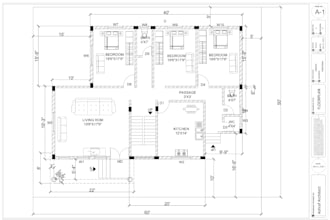 do architectural 2d floor plan and blue print in autocad
