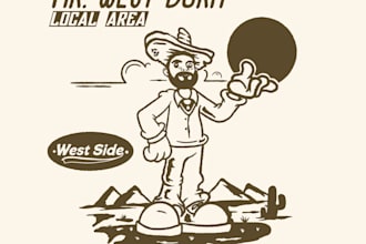 draw western vintage for logo and t shirt