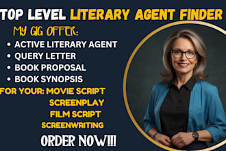 find active literary agent for movie script, screenplay, film script, manuscript