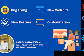 develop laravel, nextjs website and fix any bugs