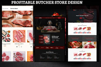 design profitable butcher shopify seafood store food company website