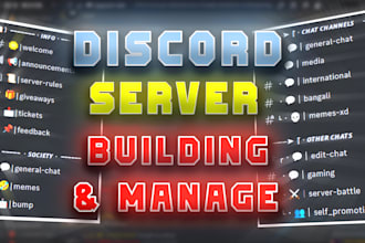 build and manage a discord server for you
