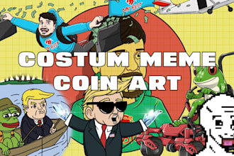 draw cartoon characters meme coin art for your website