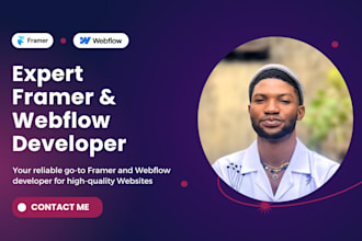 be your expert framer and webflow cms developer to design and fix website issues