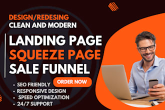 develop modern wordpress landing page, squeeze page, sales funnel with elementor
