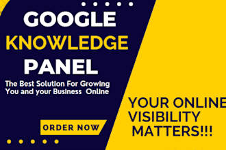 create google knowledge panel for brands, personal purpose and any category