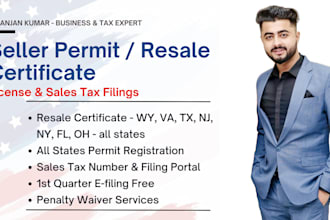 resale certificate, seller permit, and file sales tax return