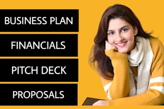do investor ready business plan for startup and financials, business plan writer