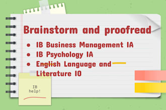 proofread ib business management, psychology and eng ias