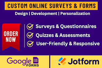 create and design any online survey, online forms, questionnaire, or quiz