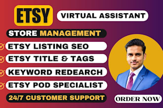 etsy listing expert, etsy store manager, etsy SEO va, print on demand