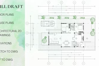 draft the architectural 2d drawings for your house