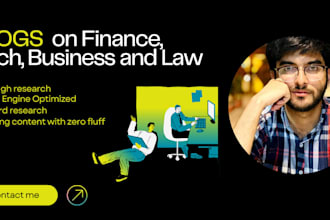 write SEO blogs on business, finance, law, tech and crypto