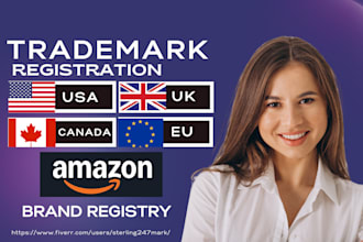 prepare trademark search filing, registration, amazon brand registry in 24 hours