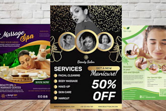 design beauty spa a and salon flyer, price list sell sheet,nail, hair,lash flyer