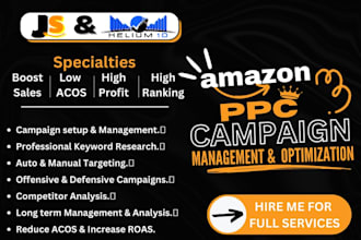 setup amazon PPC campaigns, manage amazon fba PPC optimization, sponsored ads