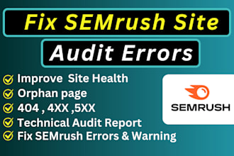 fix semrush errors and technical seo site audit issues