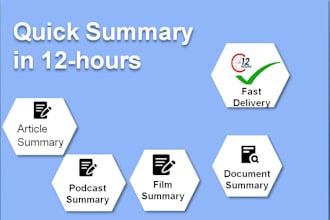 write a professional summary within 12 hours