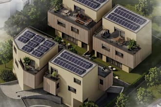 3d architectural visualization, exterior render and interior house design