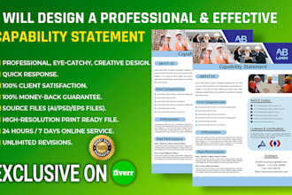 design a valid capability statement, government capability statement, govt conta