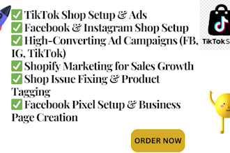 setup tiktok shop, tiktok ads, tiktok marketing, facboook shop