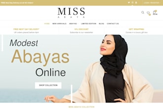 design abaya wears website islamic clothing shopify store hijab dropshipping