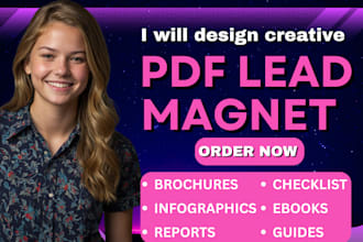 design PDF lead magnet, brochure, ebook report workbook