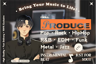 produce pop rock hiphop rnb edm funk jazz instrumental beat