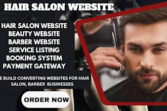 build salon website, barber website, beauty website, barber, hair salon website