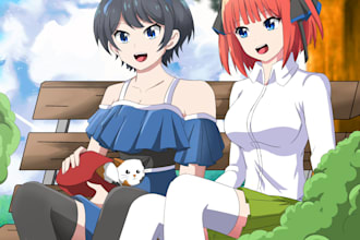 draw any fanart in anime and kawaii style